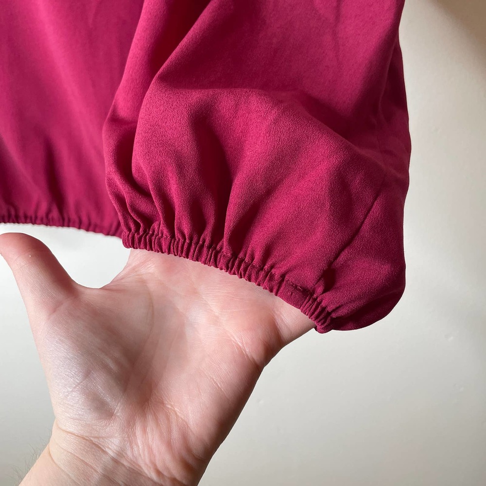 Universal Standard Balloon Sleeve Blouse in Anemone Pink Fuchsia Sz XS - 10 - 12 - Picture 4 of 9